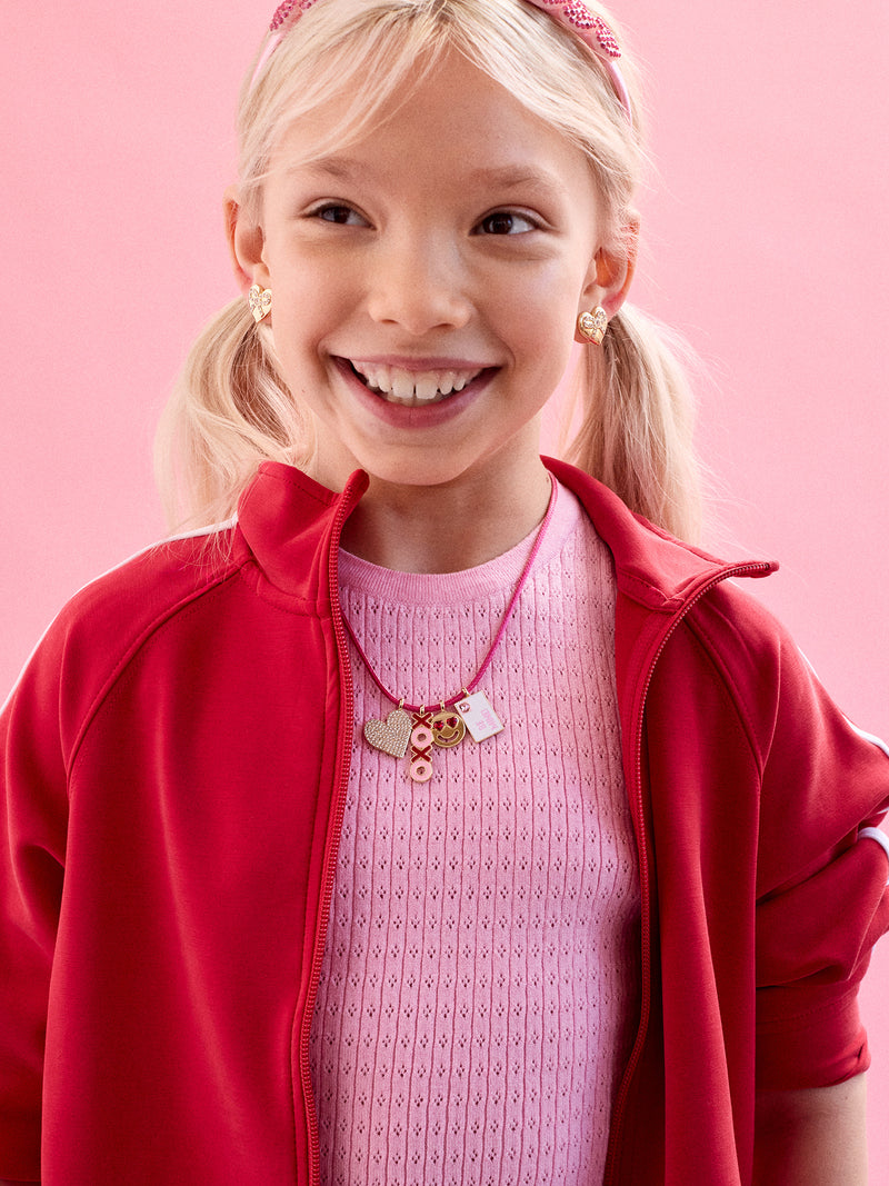 BaubleBar Kids' Heartfelt Charm Necklace - Pink - 
    Kid's charm necklace
  
