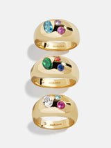 BaubleBar 18K Gold Custom Birthstone Ring - Gold - 
    18K gold plated sterling silver
  
