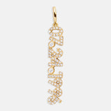 Save The Date Custom Charm - Gold/Pavé