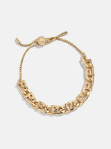 BaubleBar Repeating Initial Bracelet - P - 
    Gold stacking bracelet 
  
