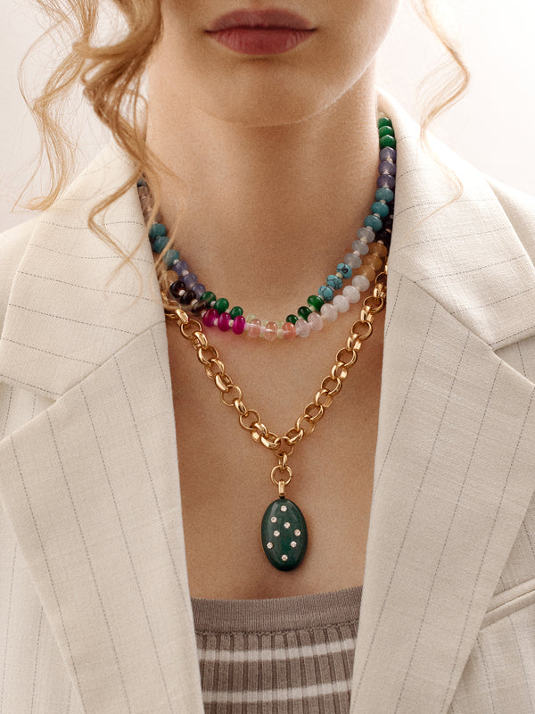 Aurora Semi-Precious Layered Necklace - Gold/Multi