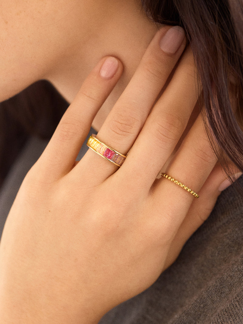 BaubleBar Maria Ring - Gold/Multi - 
    Multicolored crystal ring
  
