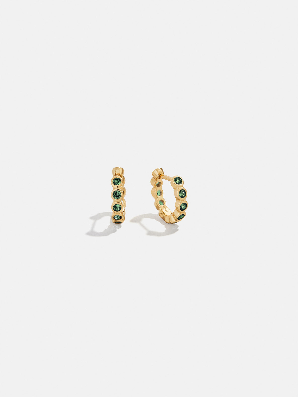 Jessica 18K Gold Birthstone Earrings - Emerald