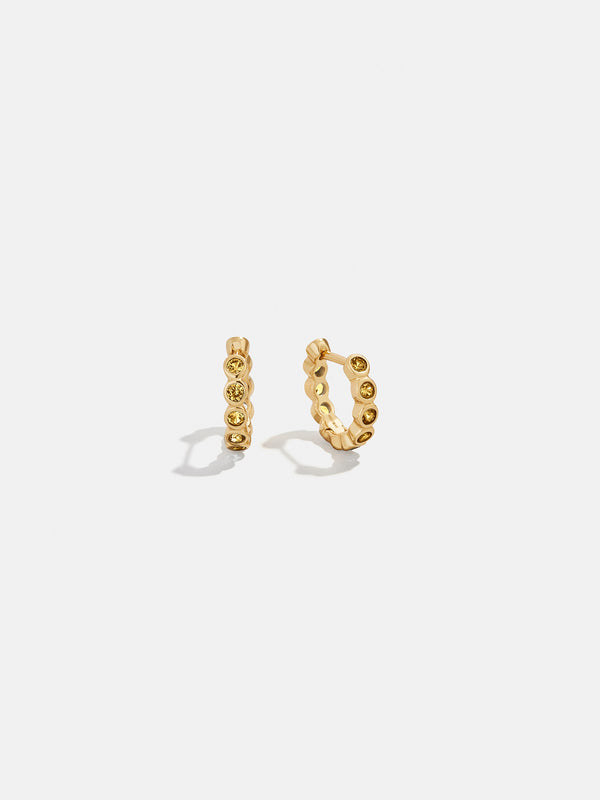Jessica 18K Gold Birthstone Earrings - Topaz