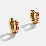 Sydney 18K Gold Plated Sterling Silver Birthstone Earrings - Garnet