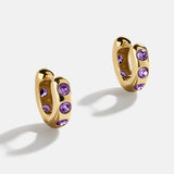 Sydney 18K Gold Plated Sterling Silver Birthstone Earrings - Amethyst