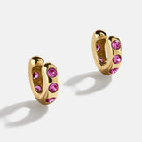 Sydney 18K Gold Plated Sterling Silver Birthstone Earrings - Rose