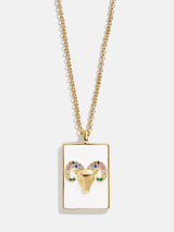 BaubleBar Reversible 18K Gold Zodiac Pendant Necklace - Aries - 
    18K Gold Plated Sterling Silver
  
