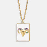 Reversible 18K Gold Zodiac Pendant Necklace - Aries