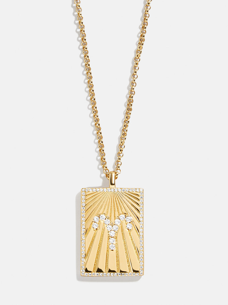 BaubleBar Reversible 18K Gold Zodiac Pendant Necklace - Aries - 
    18K Gold Plated Sterling Silver
  
