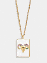 BaubleBar Reversible 18K Gold Zodiac Pendant Necklace - Aries - 
    18K Gold Plated Sterling Silver
  
