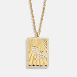Reversible 18K Gold Zodiac Pendant Necklace - Capricorn