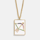 Reversible 18K Gold Zodiac Pendant Necklace - Sagittarius