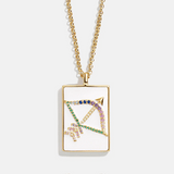 Reversible 18K Gold Zodiac Pendant Necklace - Sagittarius
