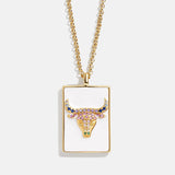 Reversible 18K Gold Zodiac Pendant Necklace - Taurus