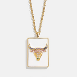 Reversible 18K Gold Zodiac Pendant Necklace - Taurus