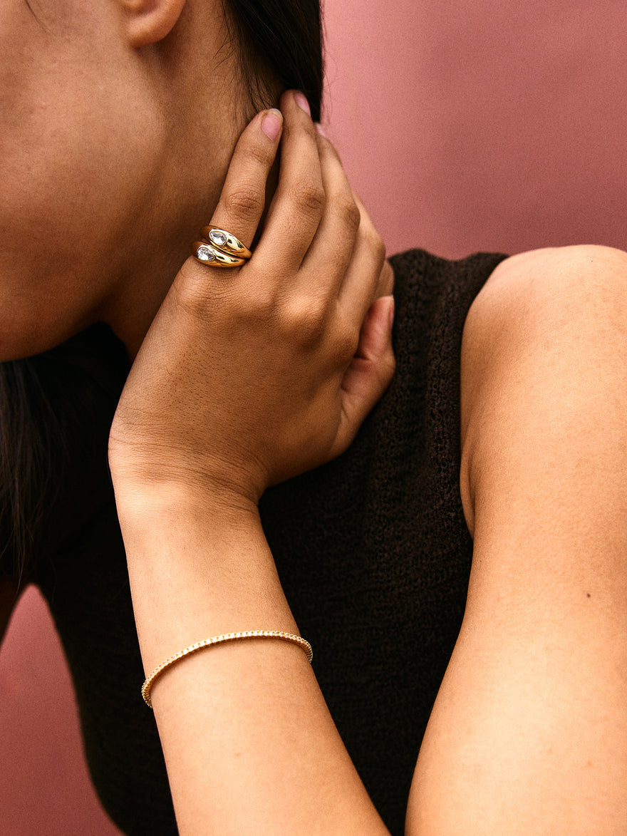 Vanessa Ring Set - Gold/Pavé
