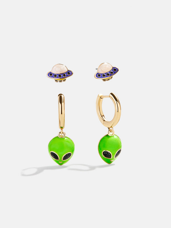 Spaced Out Earring Set - Green