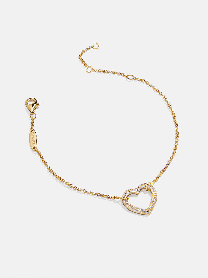 BaubleBar Sabrina 18K Gold Motif Bracelet - Heart - 
    18K Gold Plated Sterling Silver, Cubic Zirconia
  
