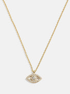18K Gold Motif Necklace - Evil Eye