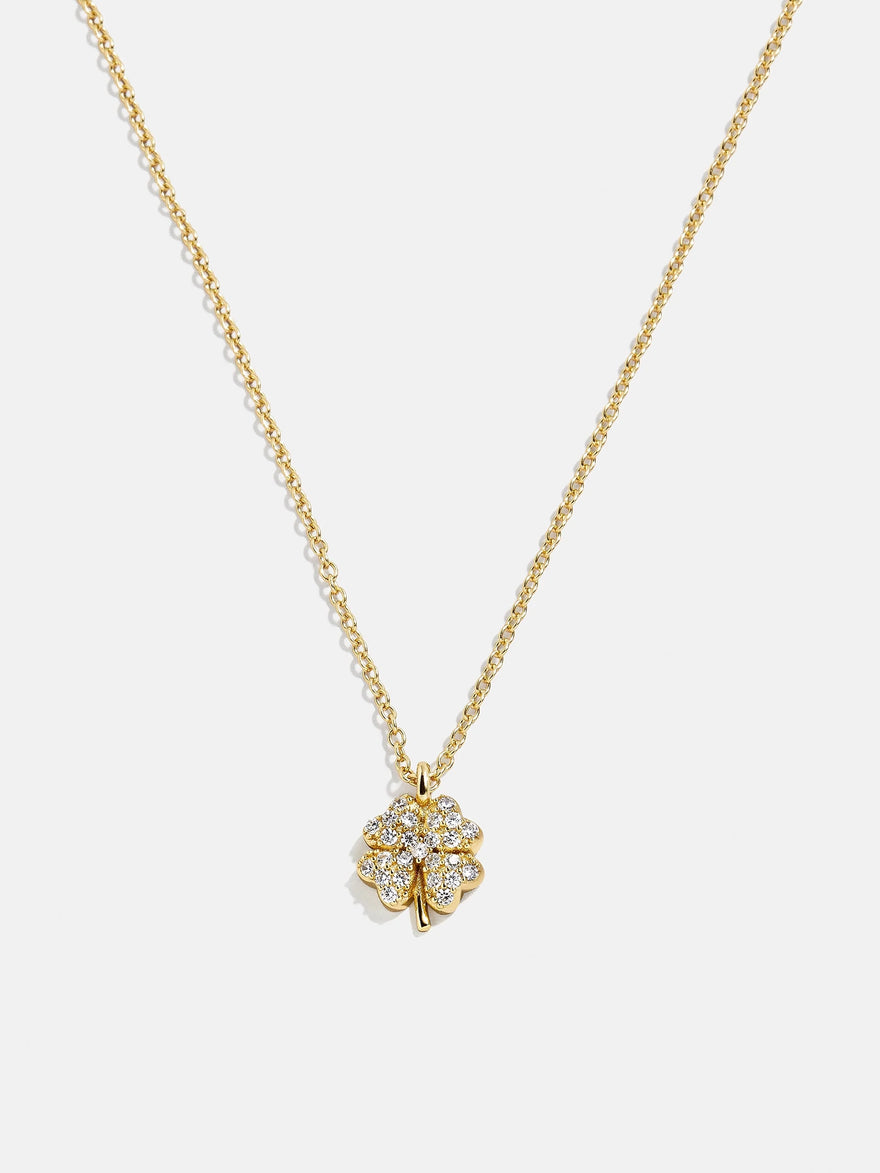 18K Gold Motif Necklace - Clover
