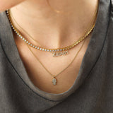 18K Gold Motif Necklace - Hamsa