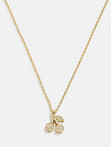 BaubleBar 18K Gold Motif Necklace - Cherry - 
    18K gold plated sterling silver, Cubic Zirconia
  
