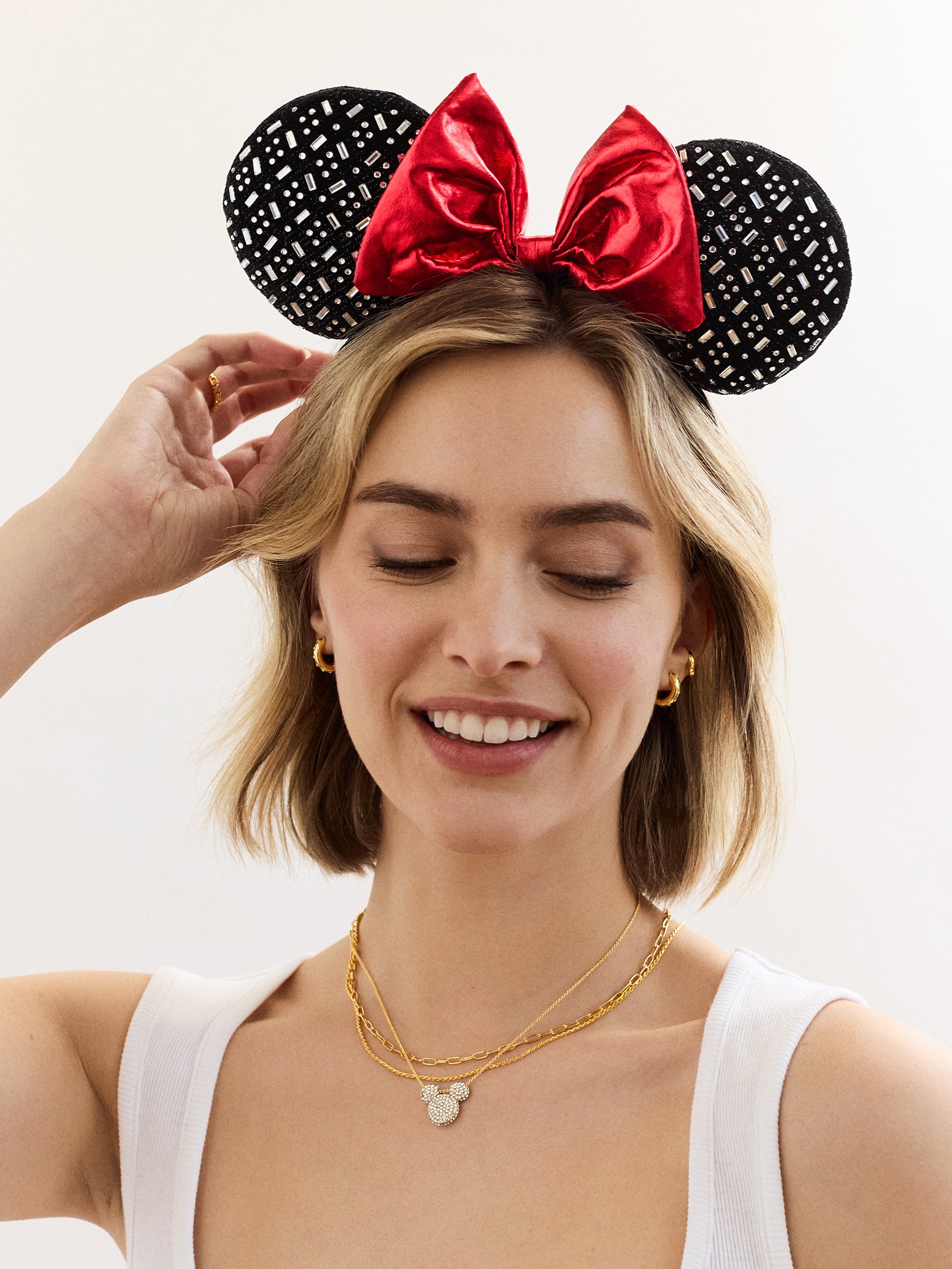 Mickey Mouse Minnie Mouse Ear Headband Necklace Disney Minnie