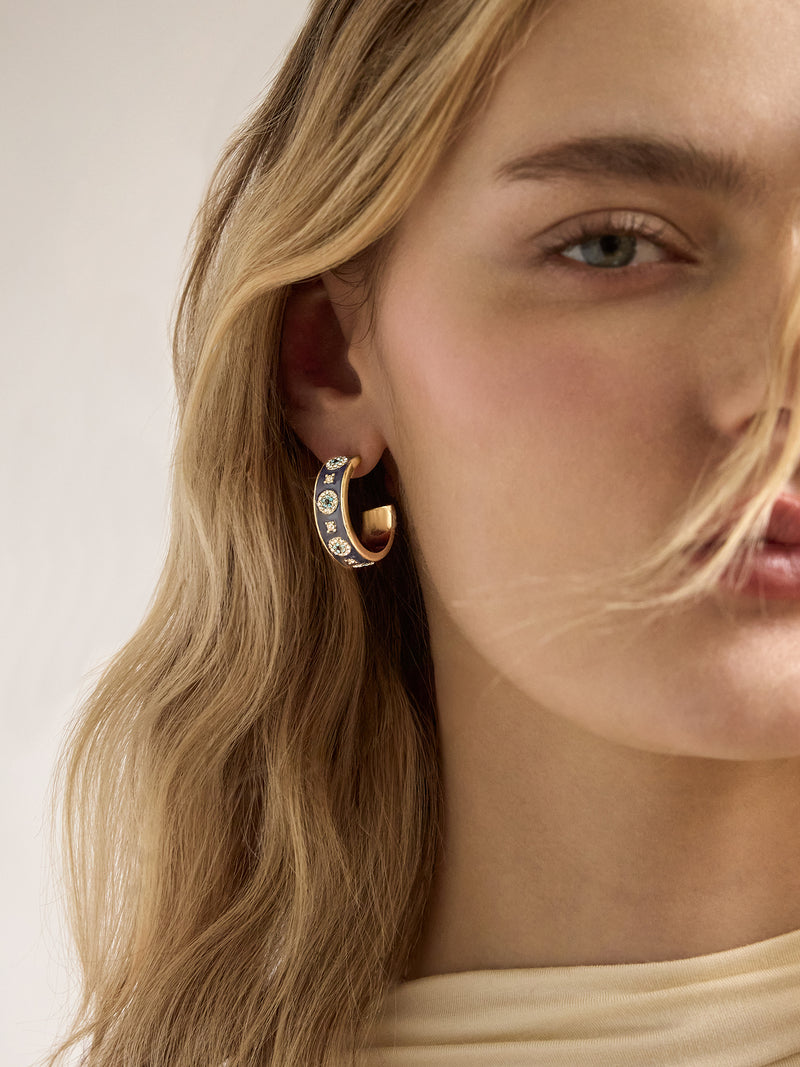 BaubleBar Eyes On Eyes Hoop Earrings - Gold/Blue - 
    Enjoy 20% off - This Week Only
  
