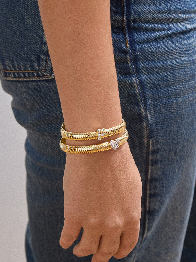 BaubleBar Dina Initial Bracelet - 
    Gold stacking bracelet 
  
