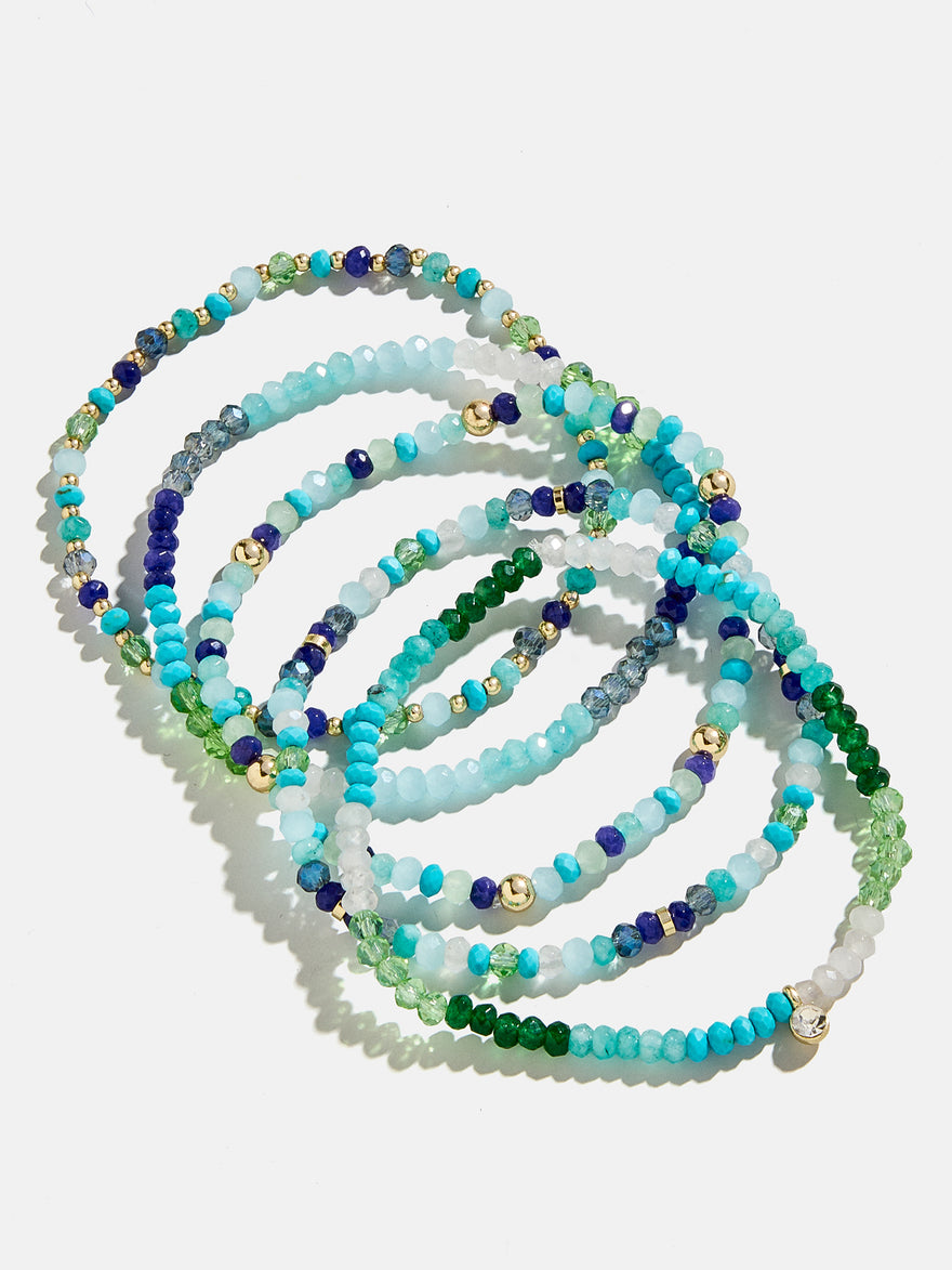 Indya Semi-Precious Layered Bracelet Set - Blue Multi