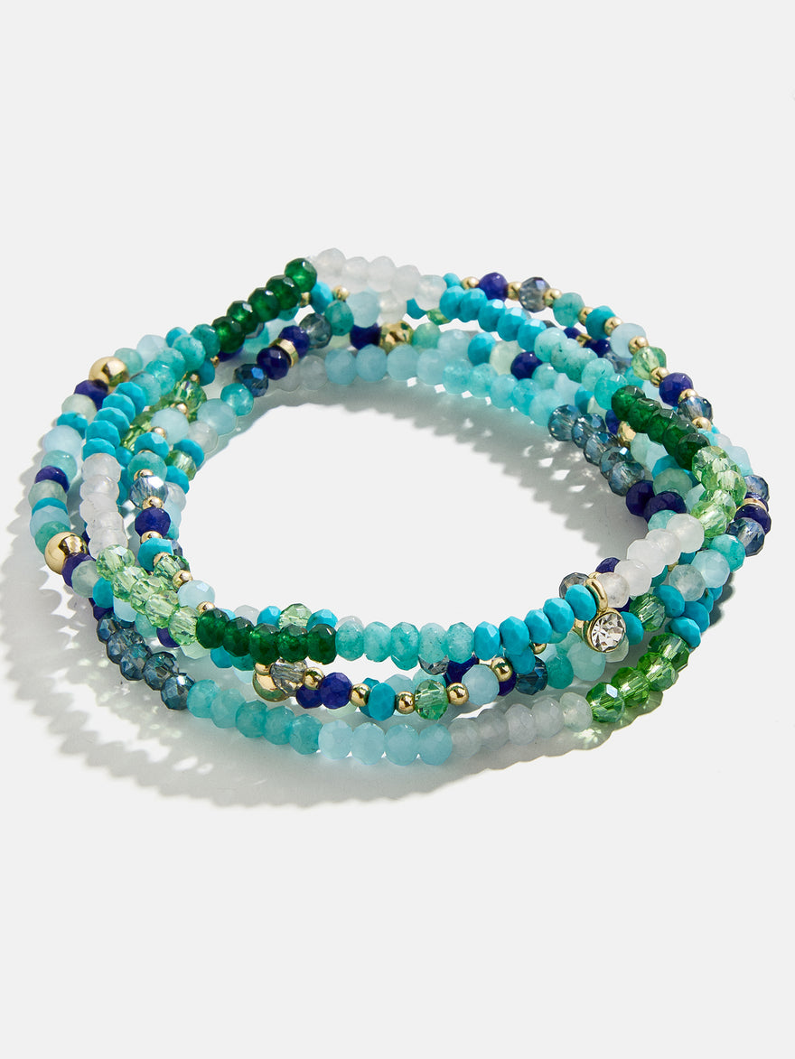Indya Semi-Precious Layered Bracelet Set - Blue Multi