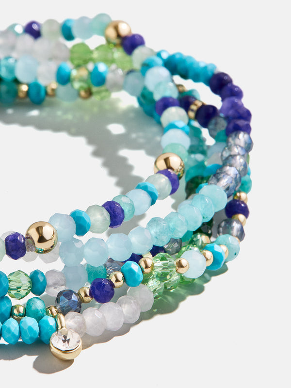 Indya Semi-Precious Layered Bracelet Set - Turquoise