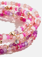 Indya Semi-Precious Layered Bracelet Set - Pink