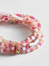 BaubleBar Indya Semi-Precious Layered Bracelet Set - Pink Multi - 
    Set of five beaded stretch bracelets
  
