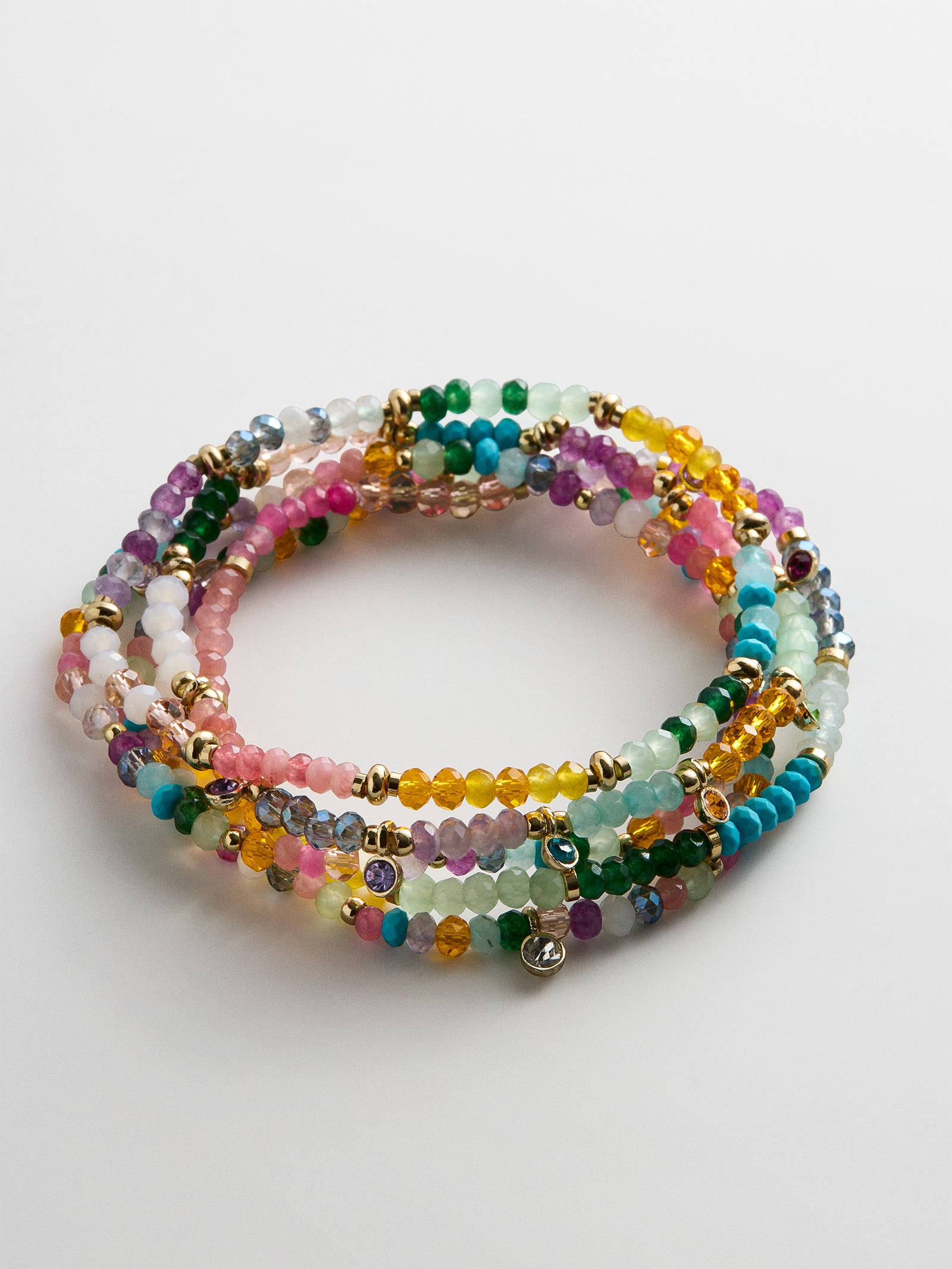 Indya Semi-Precious Layered Bracelet Set  - Multi