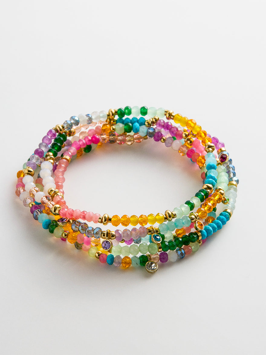 Indya Semi-Precious Layered Bracelet Set  - Multi
