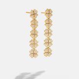 18K Gold Lucky Clover Drop Earrings - Clover