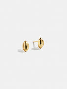 Game Day Enamel Huggie Earrings - Navy