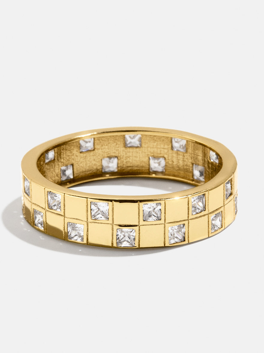 18K Gold Vermeil Lucia Ring - Gold/Pavé