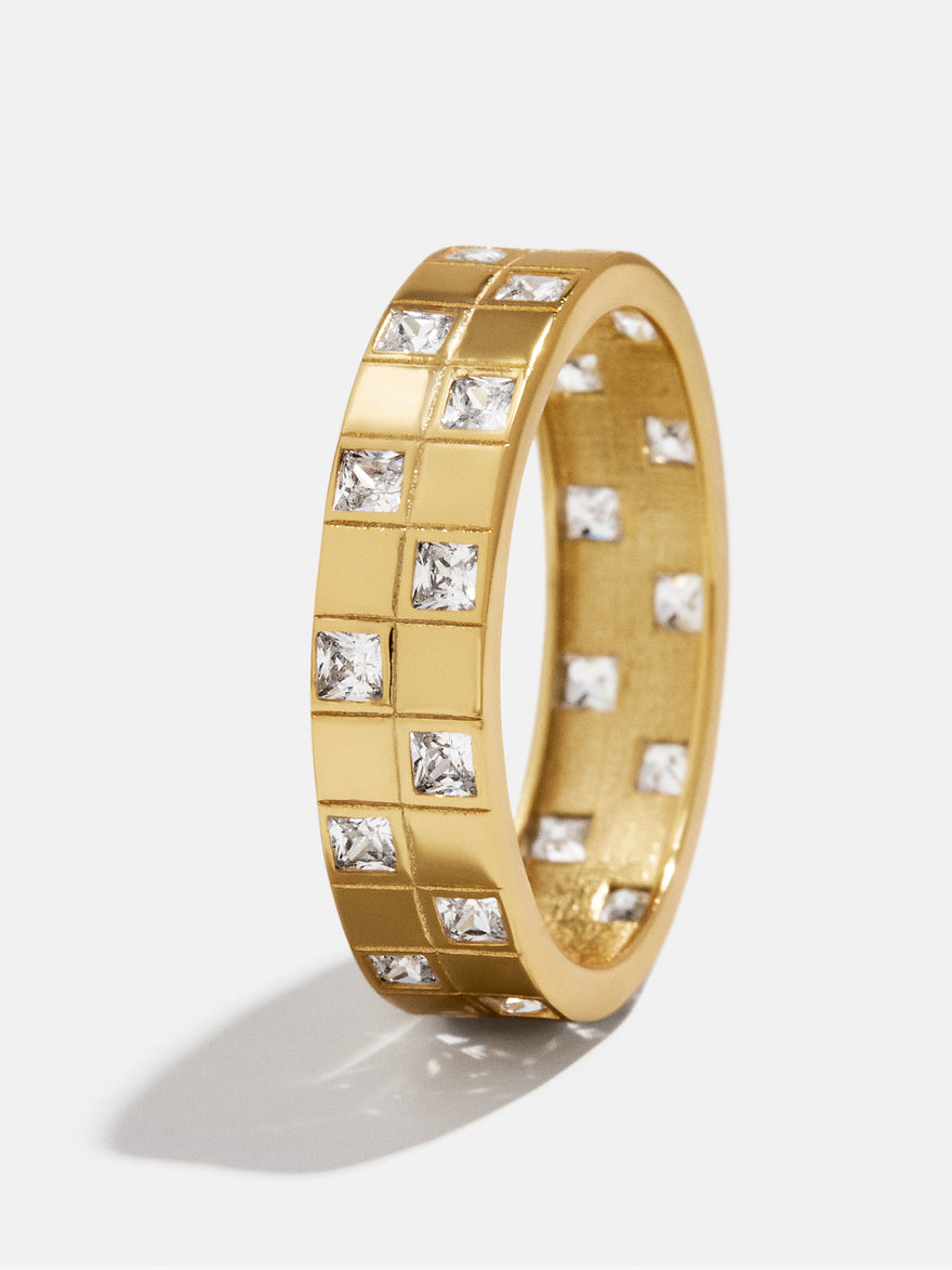 18K Gold Vermeil Lucia Ring - Gold/Pavé