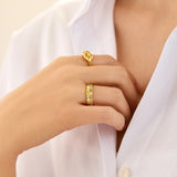 18K Gold Lucia Ring - Gold/Pavé