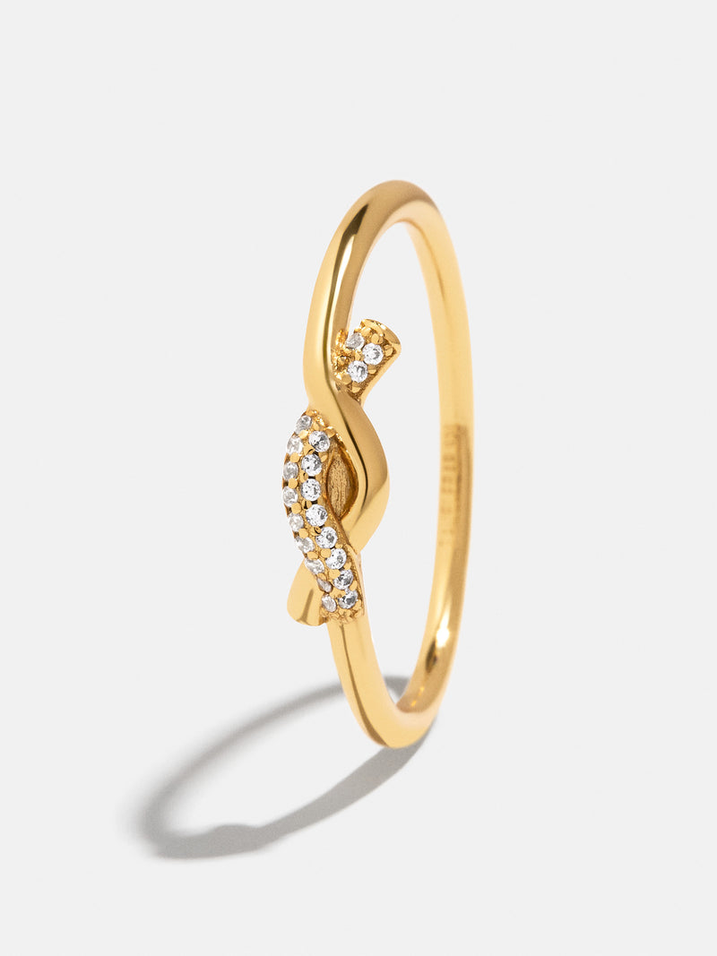 BaubleBar 18K Gold Kara Ring - Gold/Pavé - 
    18K Gold Plated Sterling Silver, cubic zirconia
  
