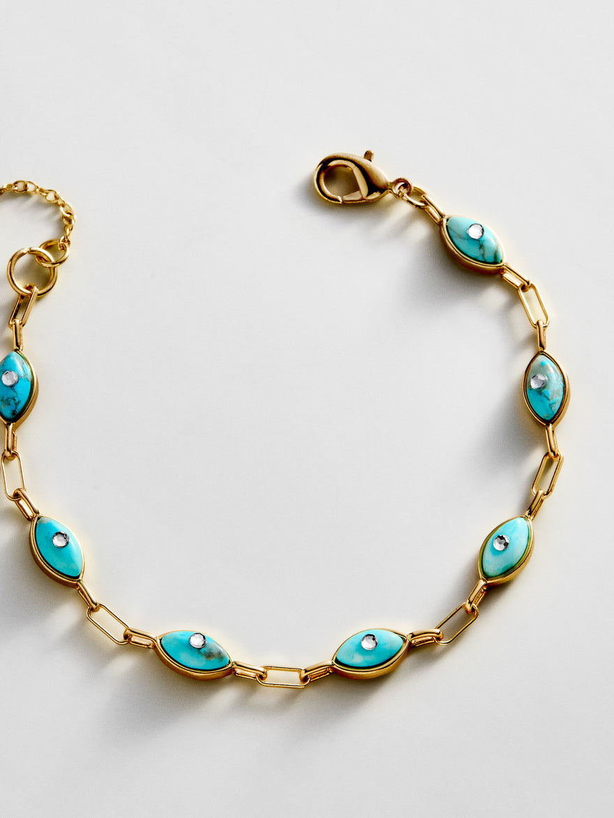Yara Evil Eye Bracelet - Gold/Blue