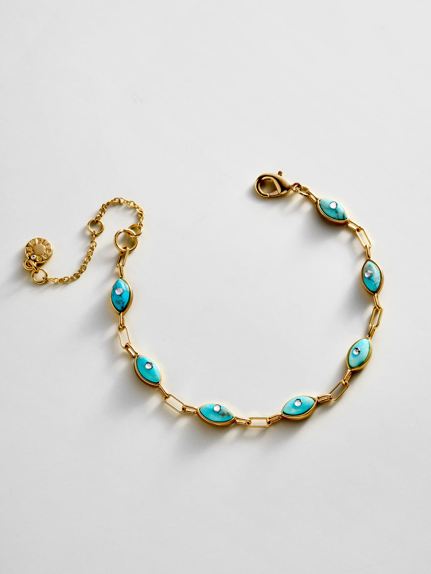 Yara Evil Eye Bracelet - Gold/Blue