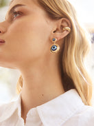 Divine Eyes Earrings - Gold/Blue