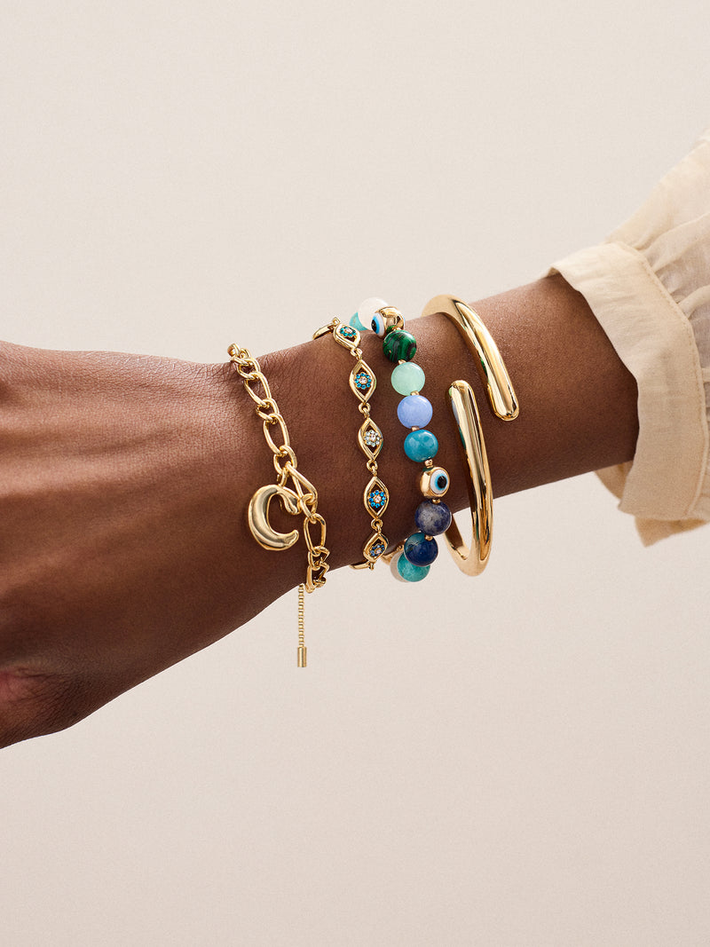BaubleBar Evil Eye Semi-Precious Stretch Bracelet - Blue - 
    Evil eye semi-precious bracelet
  
