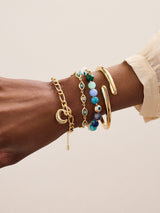 BaubleBar Aisha Evil Eye Bracelet - Gold/Blue - 
    Evil eye pull-tie tennis bracelet 
  
