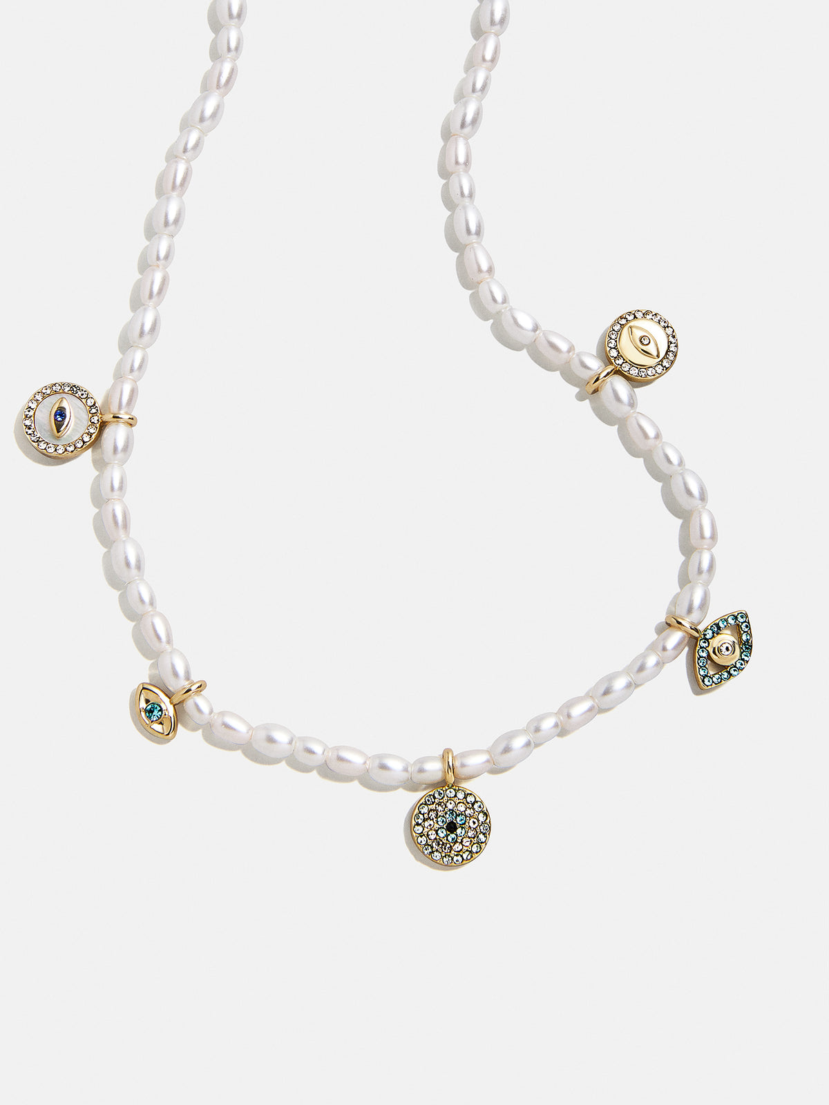Frida Evil Eye Necklace - White/Blue