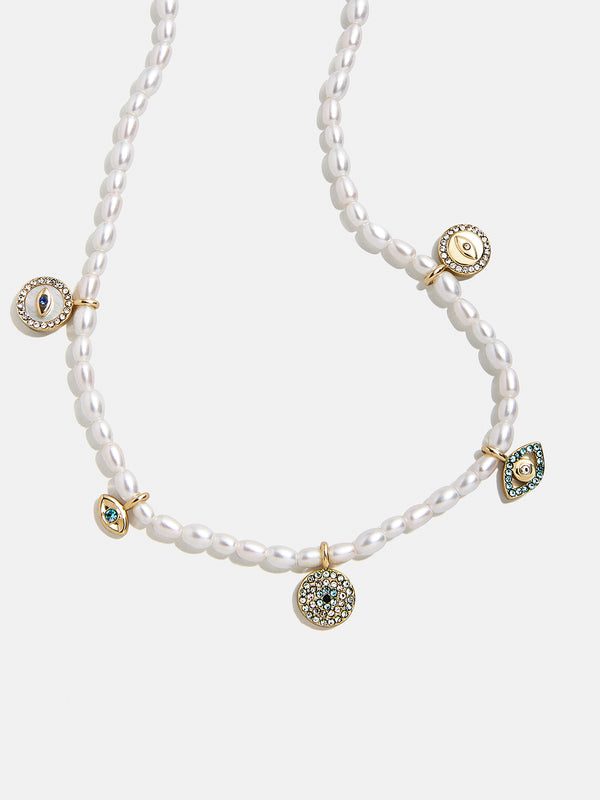 Frida Evil Eye Necklace - White/Blue